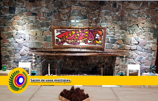 Pintura de Facundo Tejeda Cajas, de sobrenombre FADO en un destacado lugar, sobre el hogar de nuestro salón de usos múltiples.