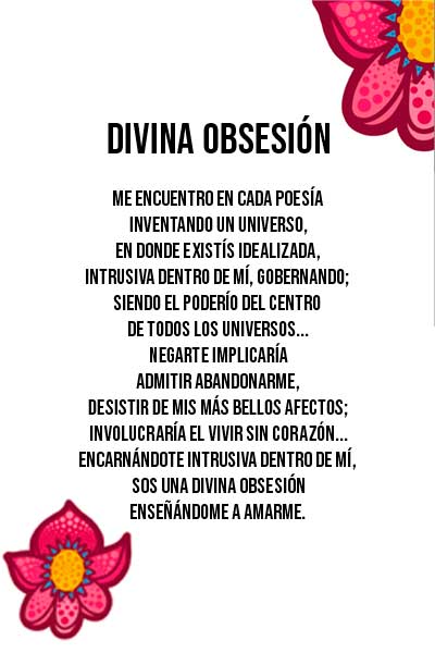 “Divina obsesión” poema del libro Dama y Amo. Escrito por Julio Resek. Posadas, Misiones divina-obsesion