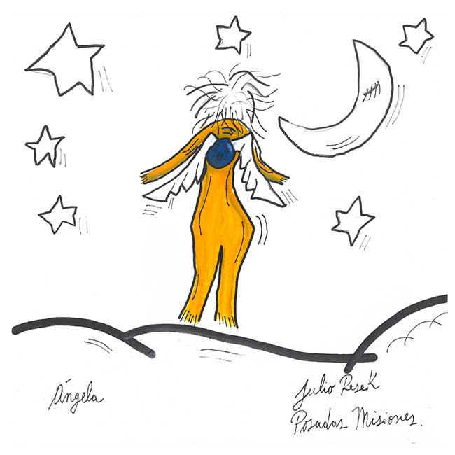 Ilustración “Cuándo te conocí” del nuevo libro del ingeniero Julio Resek: “LA NOCHE”. La tercera obra que hace pública, una nueva producción con poemas, narraciones e ilustraciones. Arte y cultura. Constructora Resek. Posadas, Misiones