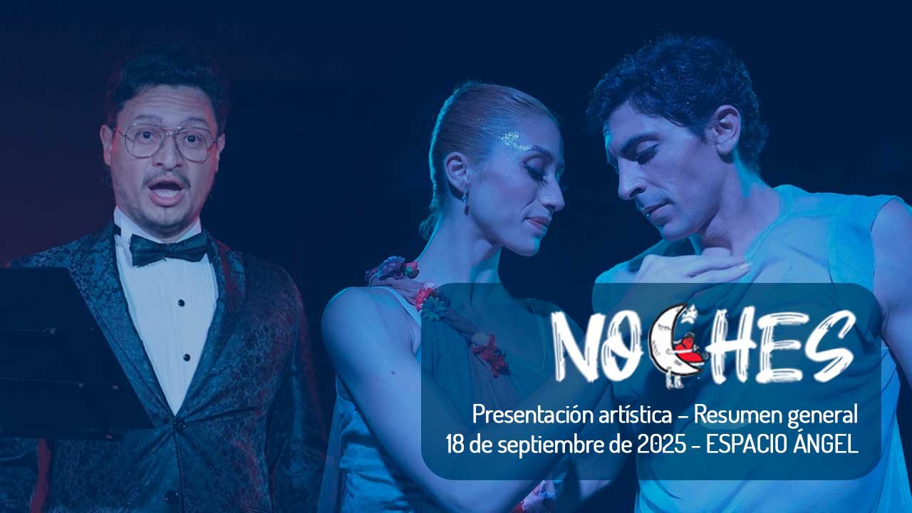 Escena de la presentación artística del libro NOCHES en el Espacio Ángel, producción de Arte y Cultura de Constructora Resek en Posadas, Misiones.