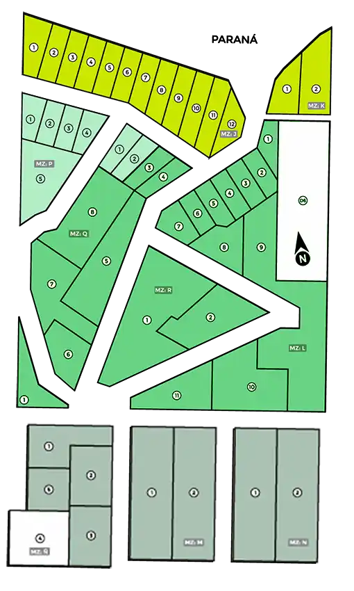Los 4 sectores del Barrio Cerrado La Selva · Urunday, Los Lapachos, Monte Verde y Las Garzas · Candelaria, Misiones